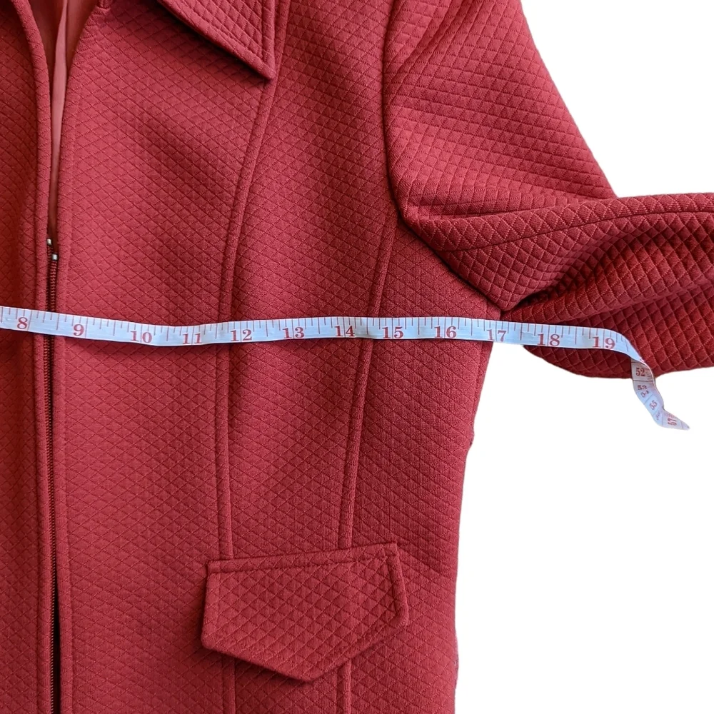 Talbots Quilted Red Jacket/Blazer Size 4 - Picture 12 of 13